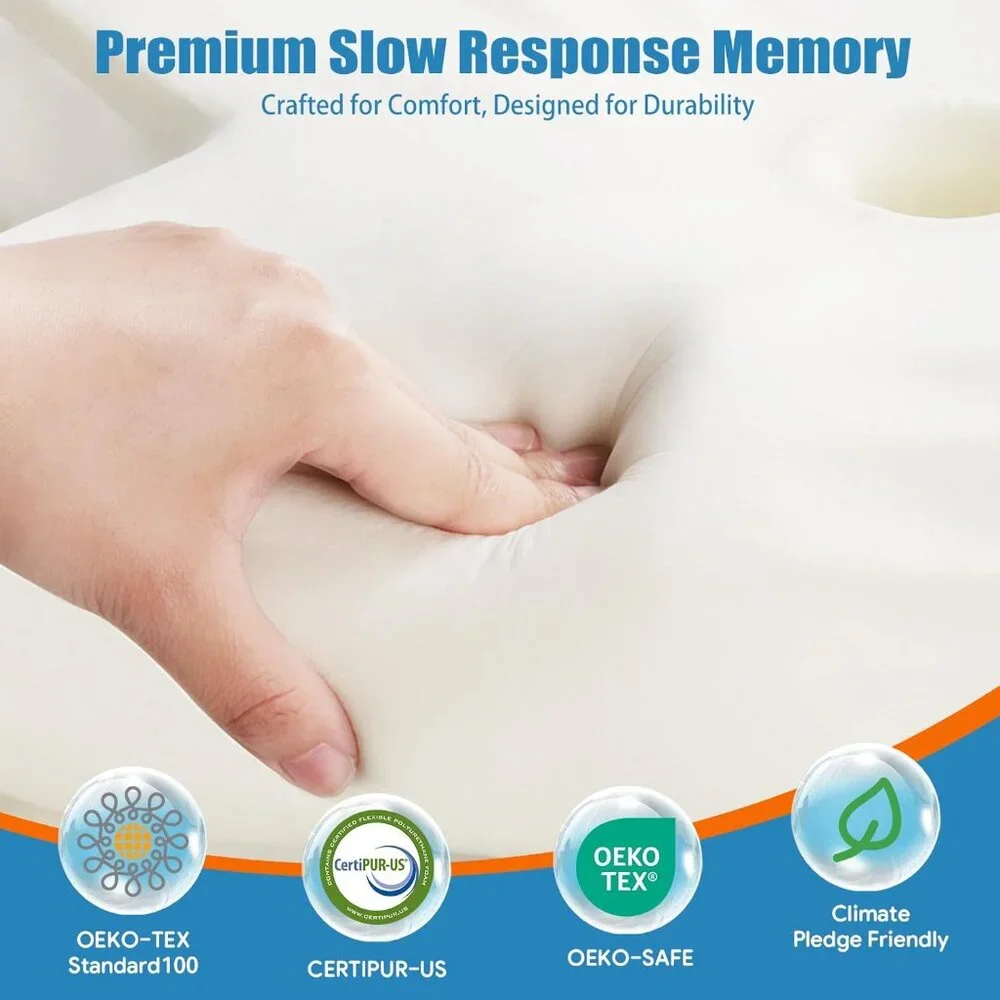 Cervical Neck Pillow Memory Foam Ergonomic Contour Queen Size NEW